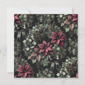 印刷可能なゴシック様式ポインセチアリーススクラップブック 招待状 (正面)