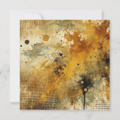 印刷可能なゴールデン動揺してハーベストインクのスクラップブック 招待状 (裏面)