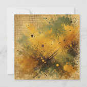 印刷可能なゴールデン動揺してハーベストインクのスクラップブック 招待状 (正面)