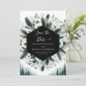 印刷可能なシック結婚マウンテン セーブザデート (スタンド正面)