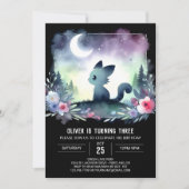 印刷可能なスイートキャット誕生日 招待状 (正面)