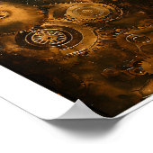 印刷可能なスチームパンクギアとホイールフェイクインク036 ポスター (角)