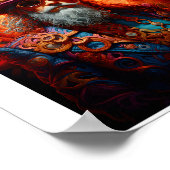 印刷可能なスチームパンクヒッピフェイクオスのインク034 ポスター (角)