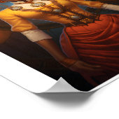 印刷可能なスチームパンクAfrican フェイク Lady Ink 052 ポスター (角)