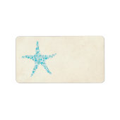 印刷可能なターコイズアクアスターフィッシュ住所 シール (正面)