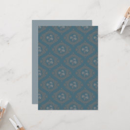 印刷可能なティール（緑がかった色）タペストリーロコマンダラオジーダマスク 招待状