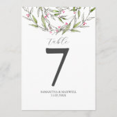 印刷可能なテーブル番号クリスマスボタニカル 招待状 (裏面)
