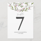印刷可能なテーブル番号クリスマスボタニカル 招待状 (正面)