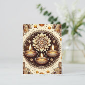 印刷可能なディワリ金ゴールド&ブロンズスクラップブック紙 招待状 (スタンド正面)