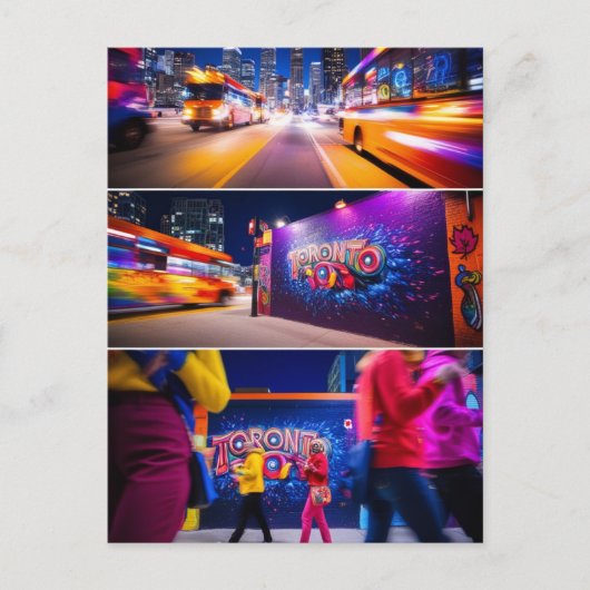 印刷可能なトロントカナダトラベルアートヴィンテージ ポストカード (正面)