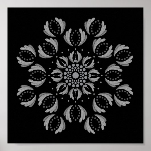 印刷可能なドットあなた自身のマンダラテンプレートポスター ポスター (正面)