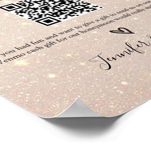 印刷可能なハネムーン基金のサイン現金ハネムーンの願い ポスター (角)