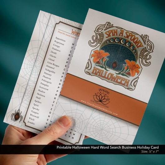 印刷可能なハロウィーン懸命単語検索ビジネス シーズンカード