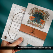 印刷可能なハロウィーン簡単単語検索ビジネス シーズンカード