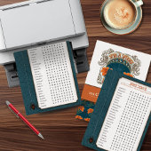 印刷可能なハロウィーン語検索パーティー活動 シーズンカード