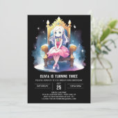印刷可能なファンタジープリンセス誕生日 招待状 (スタンド正面)