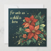 印刷可能なフェスティバルフローラキャンドルバイブルバース紙 招待状 (裏面)