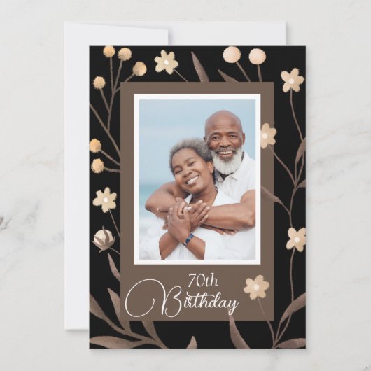 印刷可能なフォト誕生日招待状 招待状 (正面)