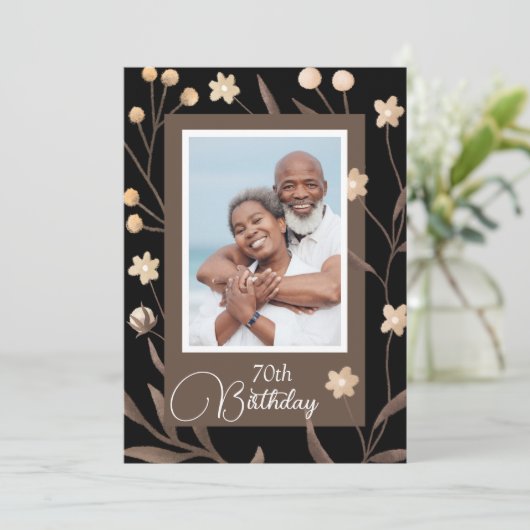 印刷可能なフォト誕生日招待状 招待状 (スタンド正面)