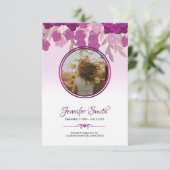 印刷可能なフローラ葬儀プログラムカード 招待状 (スタンド正面)