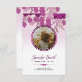 印刷可能なフローラ葬儀プログラムカード 招待状 (正面/裏面)