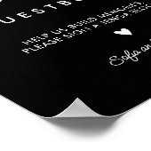 印刷可能なブラック ウェディング ジェンガ ゲストブック サイン (角)