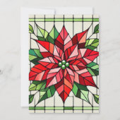 印刷可能なポインセチアのステンドグラスのスクラップブック紙 招待状 (正面)