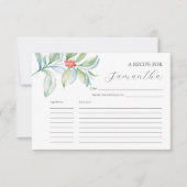 印刷可能なレシピカードウォーター色クリスマス 招待状 (正面)