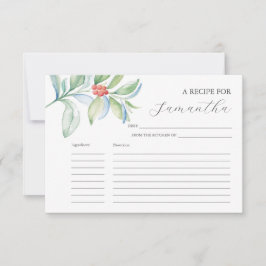 印刷可能なレシピカードウォーター色クリスマス 招待状