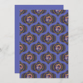 印刷可能なレトロお洒落アリ星占いマンダラ 招待状 (正面/裏面)