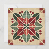 印刷可能なレトロフォークアートポインセティアスクラップブック 招待状 (正面)