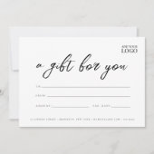 印刷可能な中小企業向けギフト証明書テンプレート 招待状 (正面)