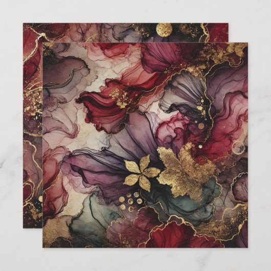 印刷可能な収穫用ワインアルコールインクスクラップブック紙 招待状 (正面/裏面)