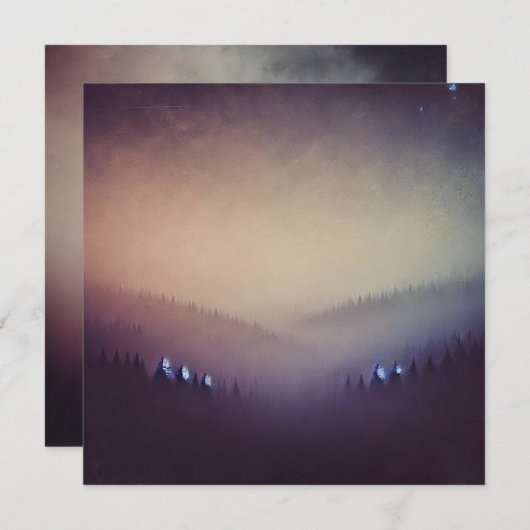 印刷可能な夕暮れ朝の秋のスクラップグラデーションブック 招待状 (正面/裏面)