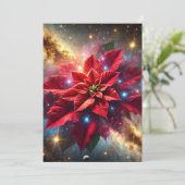 印刷可能な天体ポインセチアフローラスクラップブック作り 招待状 (スタンド正面)