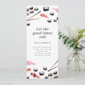 印刷可能な寿司誕生日パーティーへの招待 招待状 (スタンド正面)