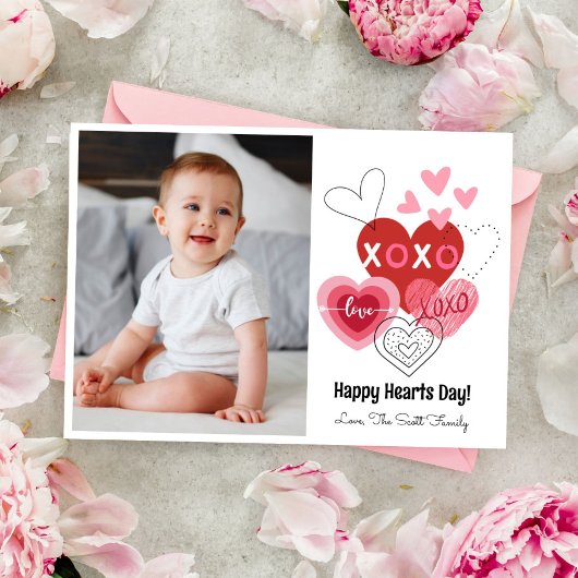 印刷可能な幸せハートデイバレンタイン 案内状