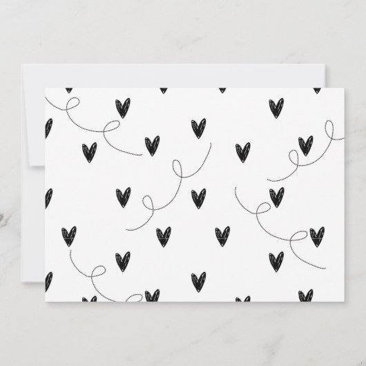 印刷可能な幸せハートデイバレンタイン 案内状 (裏面)