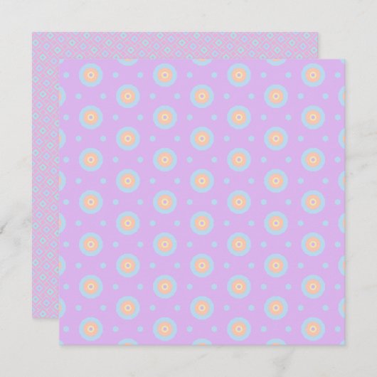 印刷可能な幾何学的パステルレインボーパターン紙 招待状 (正面/裏面)