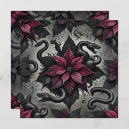 印刷可能な悪意のあるポインセチア開花スクラップブック 招待状