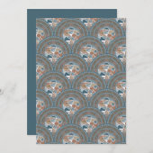 印刷可能な抽象芸術アクセントアールデコホタテ 招待状 (正面/裏面)