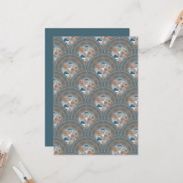 印刷可能な抽象芸術アクセントアールデコホタテ 招待状