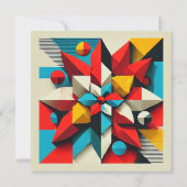 印刷可能な抽象芸術ポップ・アートのアートポインセチア解体書 招待状 (裏面)