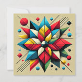 印刷可能な抽象芸術ポップ・アートのアートポインセチア解体書 招待状 (正面)