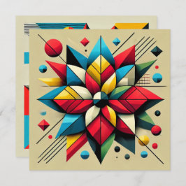 印刷可能な抽象芸術ポップ・アートのアートポインセチア解体書 招待状