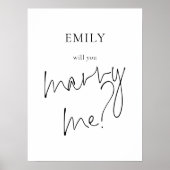印刷可能な提案書のサインを私と結婚するか ポスター (正面)
