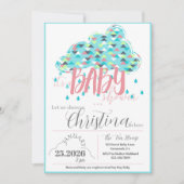 印刷可能な散水シャワー母になる赤ちゃんシャワー 招待状 (正面)