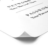 印刷可能な書道Wifiパスワードネットワーク署名 ポスター (角)