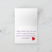 印刷可能な母の贈り物アイディア、かわいい母の日カード サンキューカード (内部)