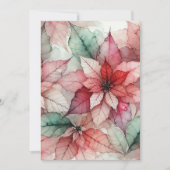 印刷可能な水色スタイルアルコールインクポインセチア 招待状 (正面)